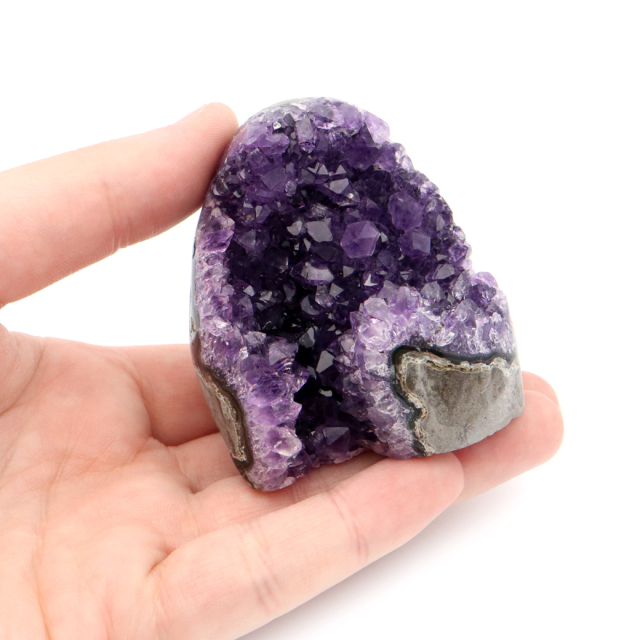 アメジスト クラスター 側面磨き 紫水晶 置き物 原石 ウルグアイ産 天然石 AAA 1点物 2月 誕生石