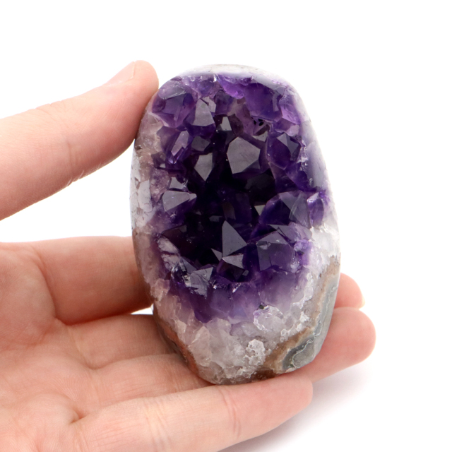 アメジスト クラスター 側面磨き 紫水晶 置き物 原石 ウルグアイ産 天然石 AAA 1点物 2月 誕生石