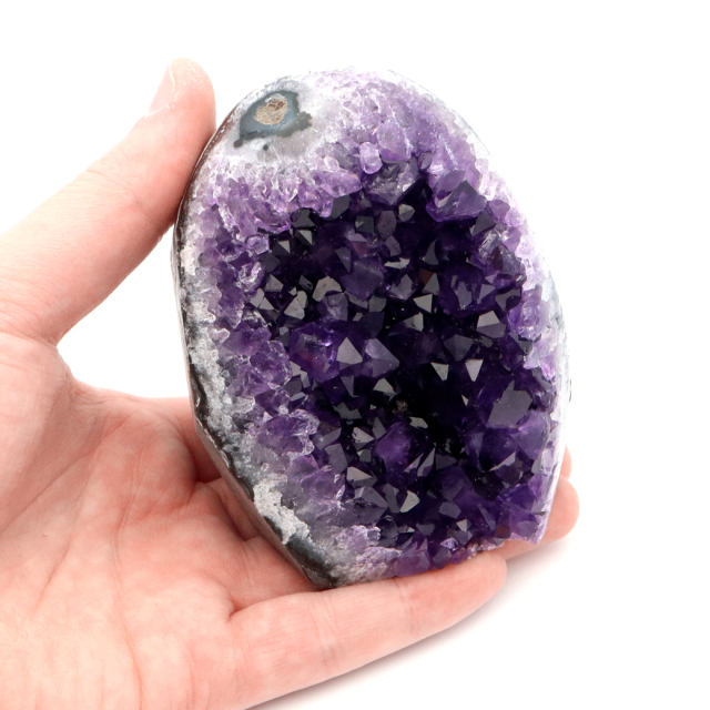 アメジスト クラスター 側面磨き 紫水晶 置き物 原石 ウルグアイ産 天然石 AAA 1点物 2月 誕生石