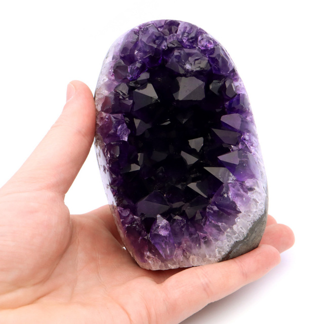 アメジスト クラスター 側面磨き 紫水晶 置き物 原石 ウルグアイ産 天然石 AAA 1点物 2月 誕生石