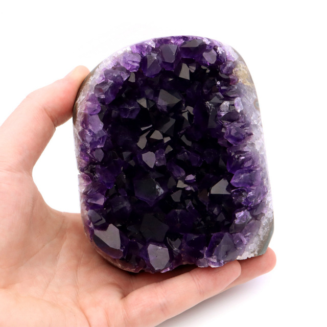 アメジスト クラスター 側面磨き 紫水晶 置き物 原石 ウルグアイ産 天然石 AAA 1点物 2月 誕生石