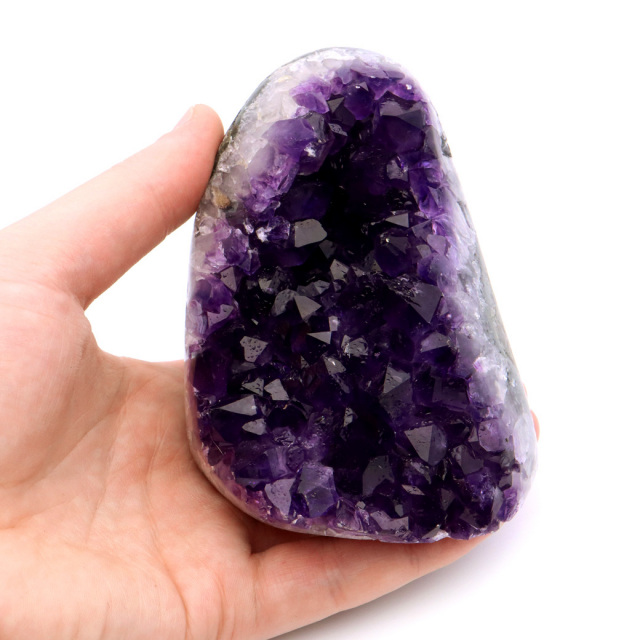アメジスト クラスター 側面磨き 紫水晶 置き物 原石 ウルグアイ産 天然石 AAA 1点物 2月 誕生石