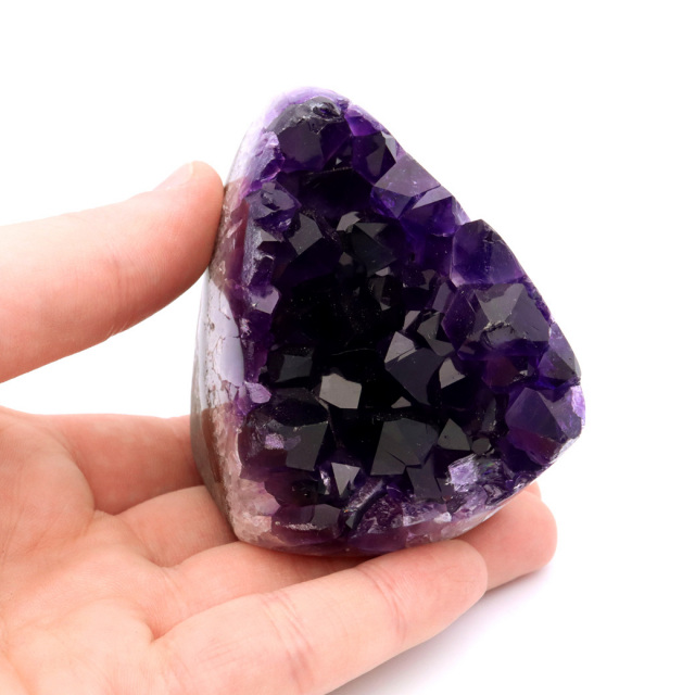 アメジスト クラスター 側面磨き 紫水晶 置き物 原石 ウルグアイ産 天然石 AAA 1点物 2月 誕生石