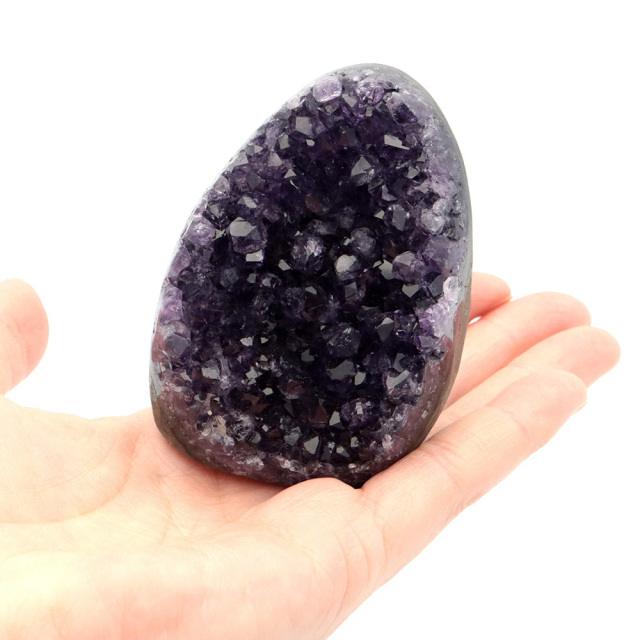 アメジスト クラスター 側面磨き AAA ドゥルーザ 紫水晶 置き物 原石 ウルグアイ産 天然石 1点物 2月 誕生石