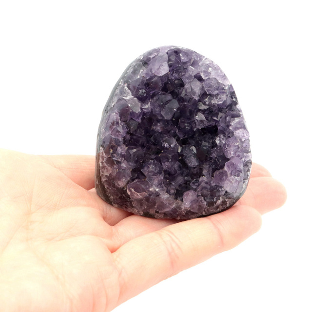 アメジスト クラスター 側面磨き AAA ドゥルーザ 紫水晶 置き物 原石 ウルグアイ産 天然石 1点物 2月 誕生石