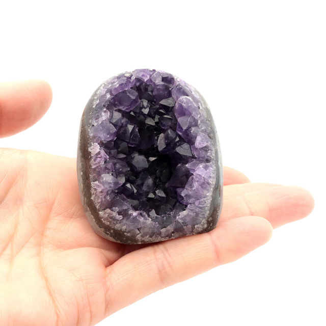 アメジスト クラスター 側面磨き AAA ドゥルーザ 紫水晶 置き物 原石 ウルグアイ産 天然石 1点物 2月 誕生石