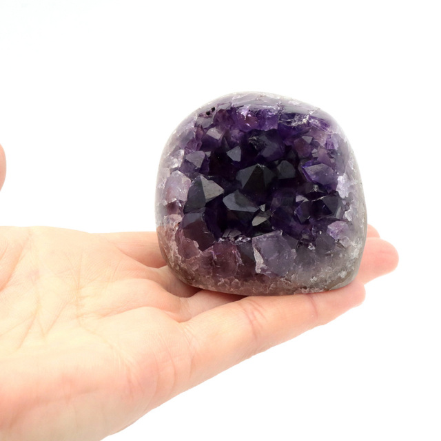 アメジスト クラスター 側面磨き AAA ドゥルーザ 紫水晶 置き物 原石 ウルグアイ産 天然石 1点物 2月 誕生石