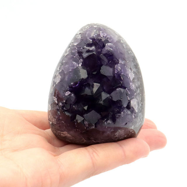 アメジスト クラスター 側面磨き AAA ドゥルーザ 紫水晶 置き物 原石 ウルグアイ産 天然石 1点物 2月 誕生石
