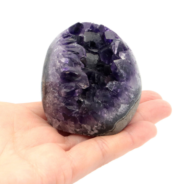 アメジスト クラスター 側面磨き AAA ドゥルーザ 紫水晶 置き物 原石 ウルグアイ産 天然石 1点物 2月 誕生石
