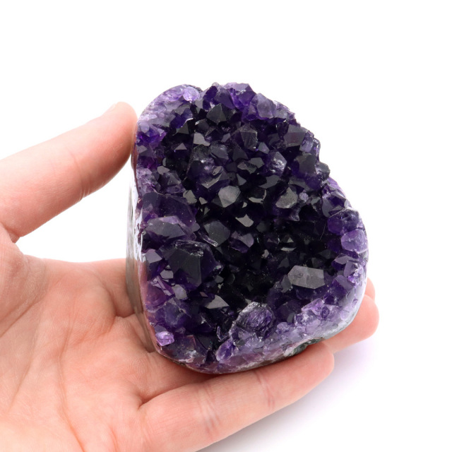 アメジスト クラスター 側面磨き 紫水晶 置き物 原石 ウルグアイ産 天然石 AAA 1点物 2月 誕生石