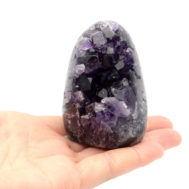 アメジスト クラスター 側面磨き AAA ドゥルーザ 紫水晶 置き物 原石 ウルグアイ産 天然石 1点物 2月 誕生石