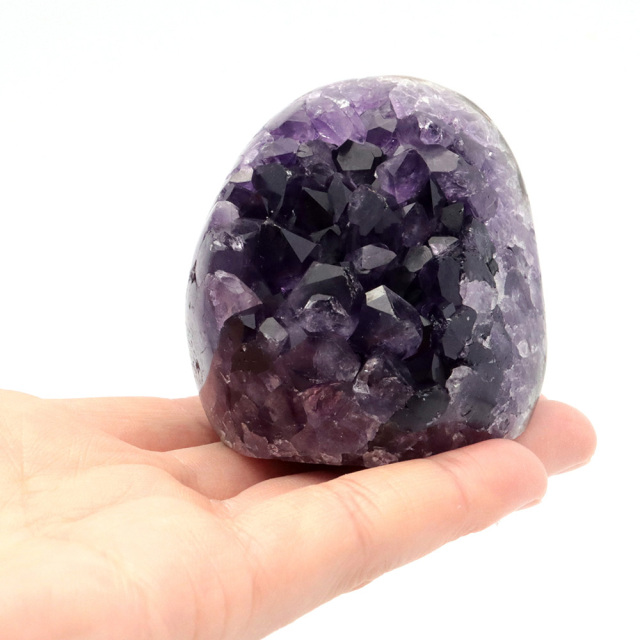 アメジスト クラスター 側面磨き AAA ドゥルーザ 紫水晶 置き物 原石 ウルグアイ産 天然石 1点物 2月 誕生石