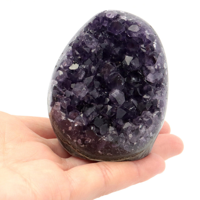 アメジスト クラスター 側面磨き AAA ドゥルーザ 紫水晶 置き物 原石 ウルグアイ産 天然石 1点物 2月 誕生石