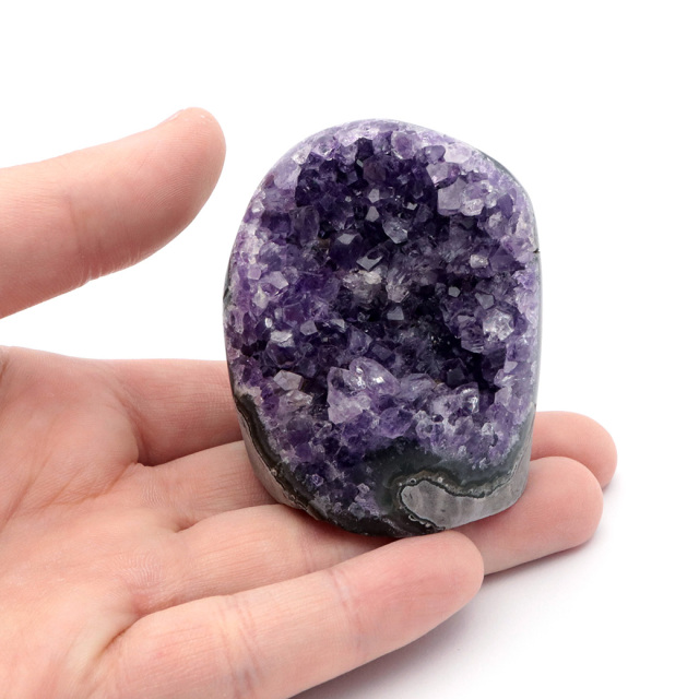 アメジスト クラスター 側面磨き AAA ドゥルーザ 紫水晶 置き物 原石 ウルグアイ産 天然石 1点物 2月 誕生石 天然石 amethyst