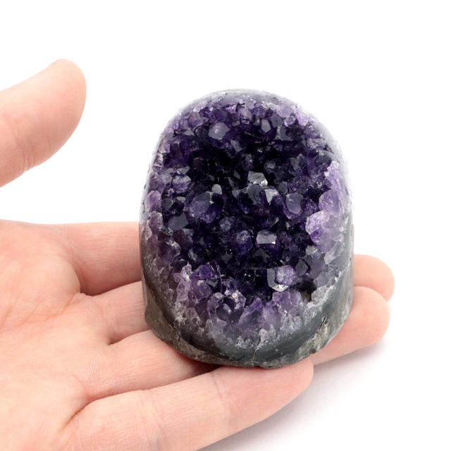 アメジスト クラスター 側面磨き AAA ドゥルーザ 紫水晶 置き物 原石