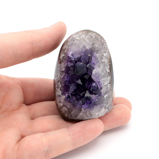 アメジスト クラスター 側面磨き AAA ドゥルーザ 紫水晶 置き物 原石 ウルグアイ産 天然石 1点物 2月 誕生石 天然石 amethyst