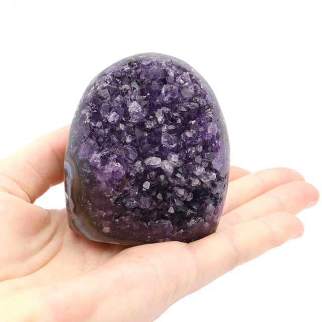アメジスト クラスター 側面磨き AAA ドゥルーザ 紫水晶 置き物 原石 ウルグアイ産 天然石 1点物 2月 誕生石 天然石 amethyst