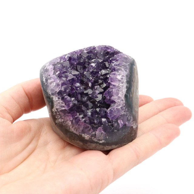 アメジスト クラスター 側面磨き AAA ドゥルーザ 紫水晶 置き物 原石 ウルグアイ産 天然石 1点物 2月 誕生石 天然石 amethyst