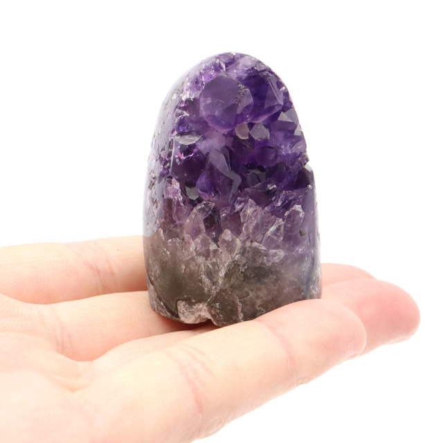 アメジスト クラスター 側面磨き AAA ドゥルーザ 紫水晶 置き物 原石 ウルグアイ産 天然石 1点物 2月 誕生石 天然石 amethyst