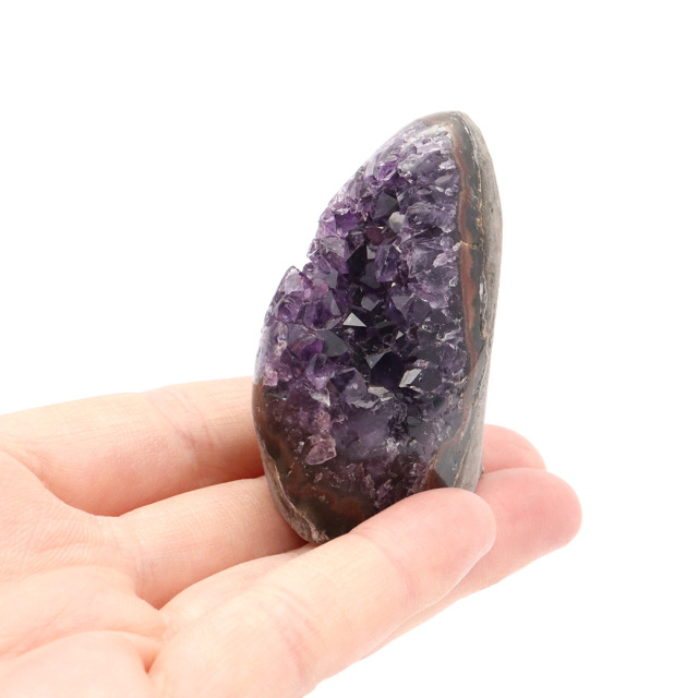 アメジスト クラスター 側面磨き AAA ドゥルーザ 紫水晶 置き物 原石 ウルグアイ産 天然石 1点物 2月 誕生石 天然石 amethyst