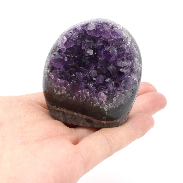 アメジスト クラスター 側面磨き AAA ドゥルーザ 紫水晶 置き物 原石 ウルグアイ産 天然石 1点物 2月 誕生石 天然石 amethyst