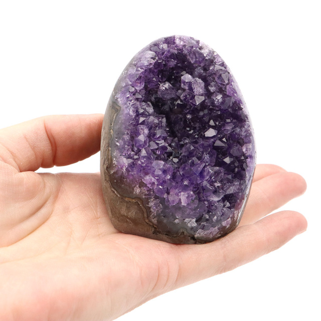 アメジスト クラスター 側面磨き AAA ドゥルーザ 紫水晶 置き物 原石 ウルグアイ産 天然石 1点物 2月 誕生石 天然石 amethyst