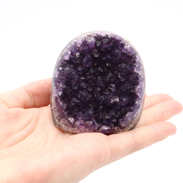 アメジスト クラスター 側面磨き AAA ドゥルーザ 紫水晶 置き物 原石 ウルグアイ産 天然石 1点物 2月 誕生石 天然石 amethyst