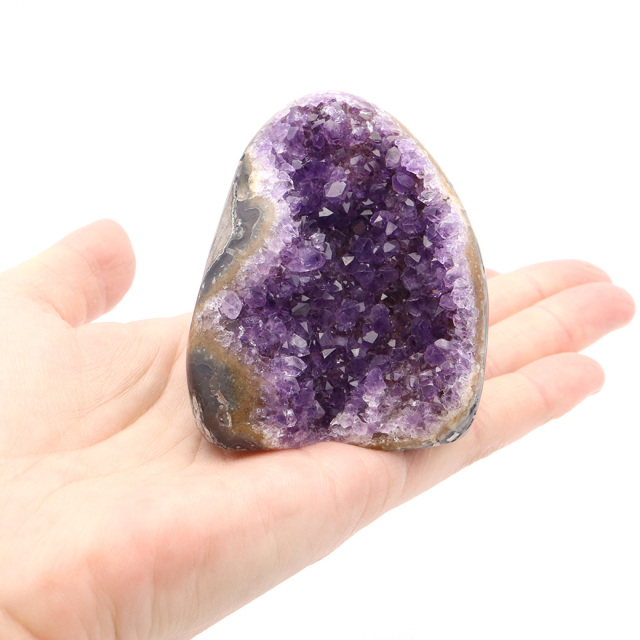 アメジスト クラスター 側面磨き AAA ドゥルーザ 紫水晶 置き物 原石 ウルグアイ産 天然石 1点物 2月 誕生石 天然石 amethyst