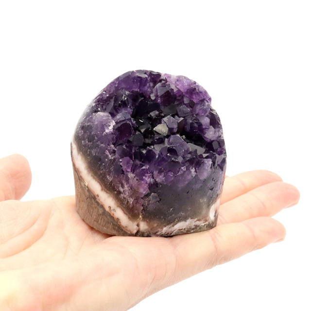 アメジスト クラスター 側面磨き AAA ドゥルーザ 紫水晶 置き物 原石 ウルグアイ産 天然石 1点物 2月 誕生石 天然石 amethyst