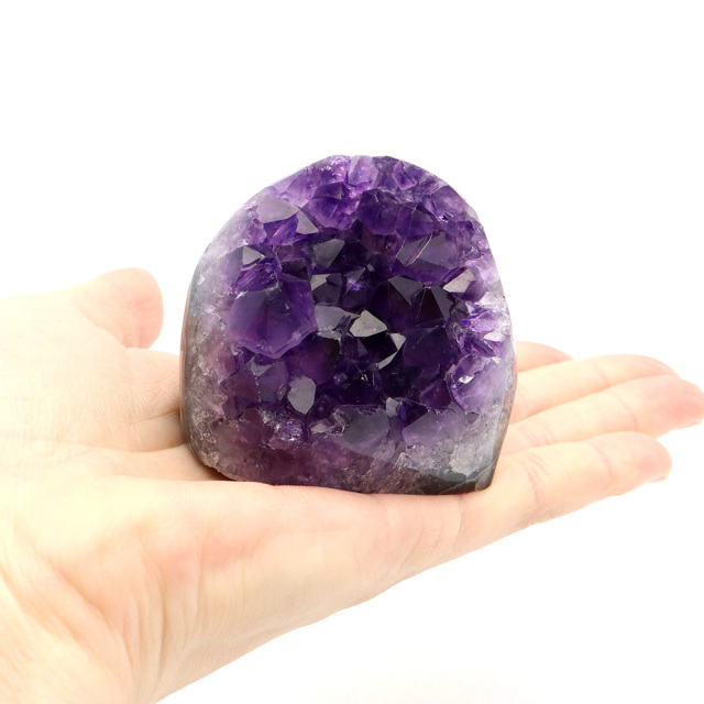 アメジスト クラスター 側面磨き AAA ドゥルーザ 紫水晶 置き物 原石 ウルグアイ産 天然石 1点物 2月 誕生石 天然石 amethyst