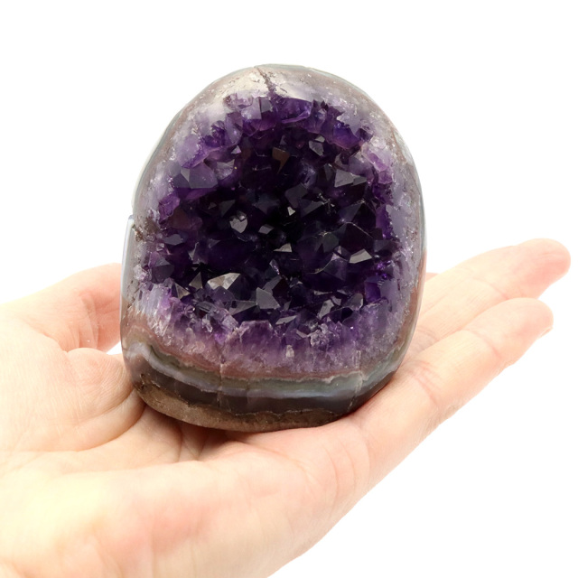 アメジスト クラスター 側面磨き AAA ドゥルーザ 紫水晶 置き物 原石 ウルグアイ産 天然石 1点物 2月 誕生石 天然石 amethyst