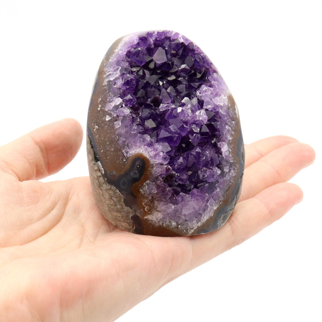 アメジスト クラスター 側面磨き AAA ドゥルーザ 紫水晶 置き物 原石 ウルグアイ産 天然石 1点物 2月 誕生石 天然石 amethyst