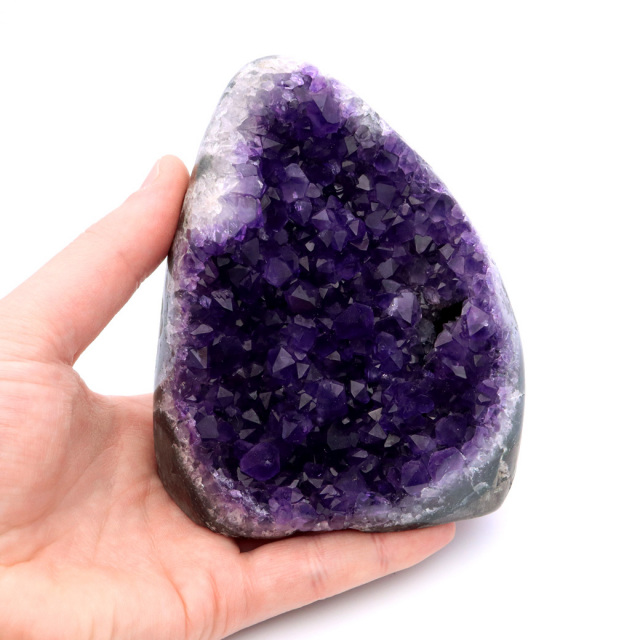 アメジスト クラスター 側面磨き 紫水晶 置き物 原石 ウルグアイ産 天然石 AAA 1点物 2月 誕生石