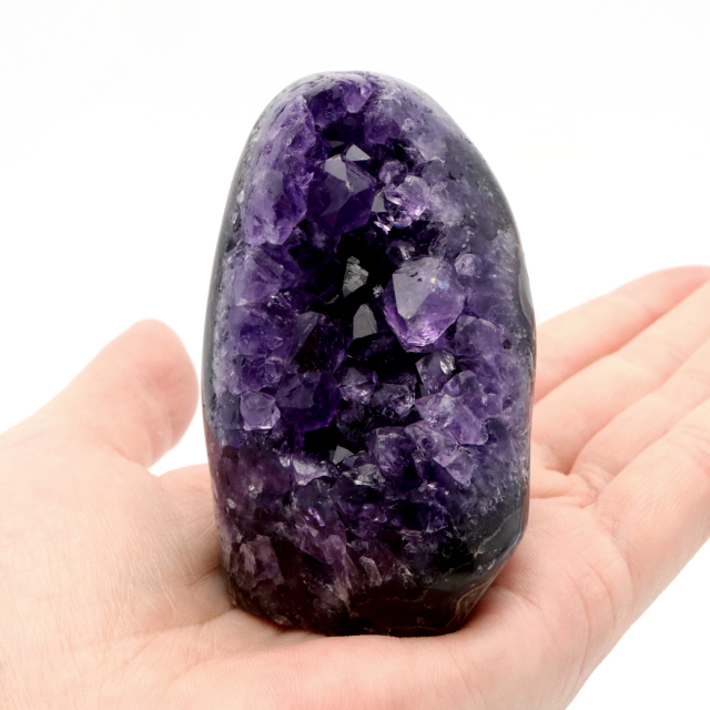 アメジスト クラスター 側面磨き AAA ドゥルーザ 紫水晶 置き物 原石 ウルグアイ産 天然石 1点物 2月 誕生石 天然石