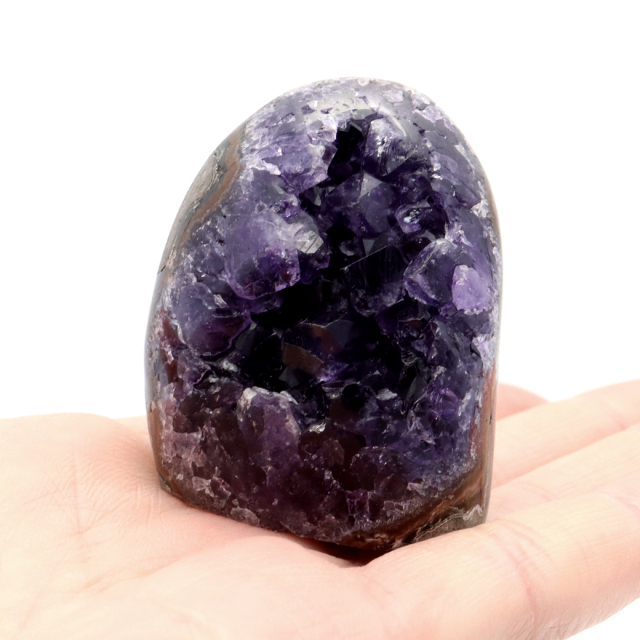 アメジスト クラスター 側面磨き AAA ドゥルーザ 紫水晶 置き物 原石 ウルグアイ産 天然石 1点物 2月 誕生石 天然石