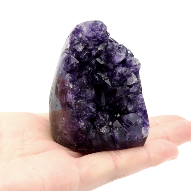 アメジスト クラスター 側面磨き AAA ドゥルーザ 紫水晶 置き物 原石 ウルグアイ産 天然石 1点物 2月 誕生石 天然石