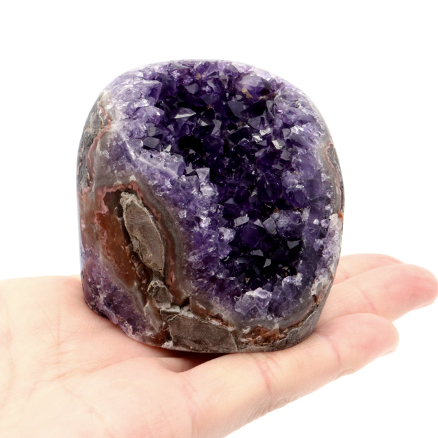 アメジスト クラスター 側面磨き AAA ドゥルーザ 紫水晶 置き物 原石 ウルグアイ産 天然石 1点物 2月 誕生石 天然石