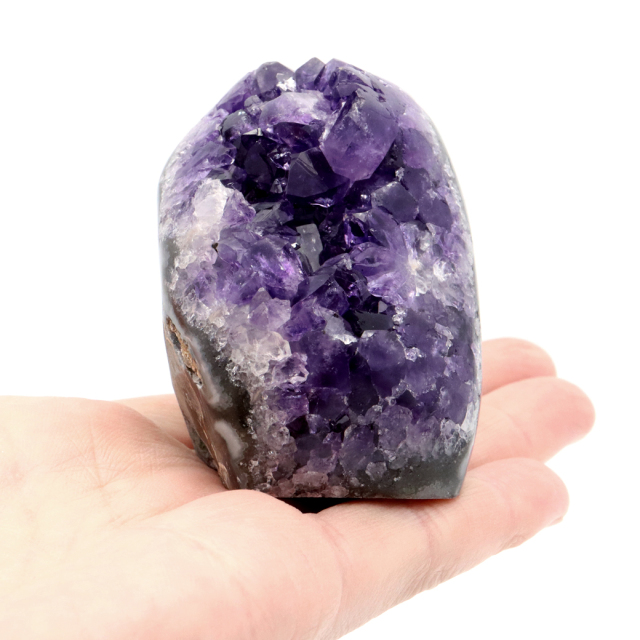 アメジスト クラスター 側面磨き AAA ドゥルーザ 紫水晶 置き物 原石 ウルグアイ産 天然石 1点物 2月 誕生石 天然石
