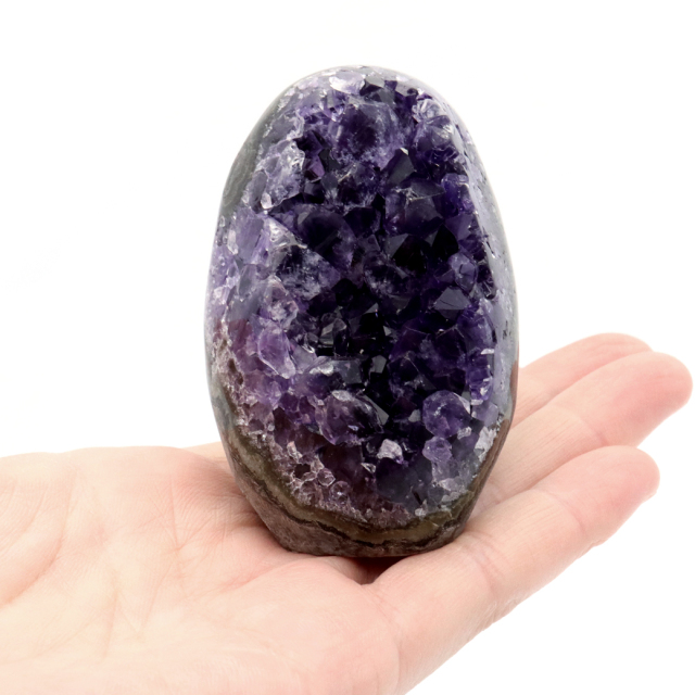 アメジスト クラスター 側面磨き AAA ドゥルーザ 紫水晶 置き物 原石 ウルグアイ産 天然石 1点物 2月 誕生石 天然石