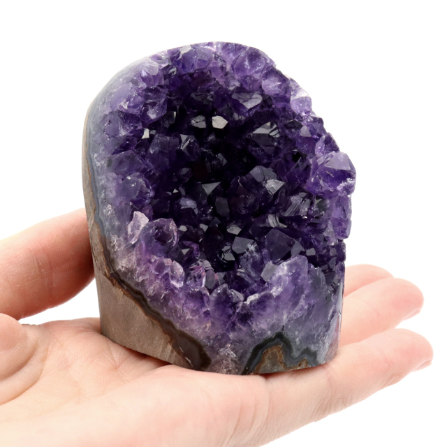 アメジスト クラスター 側面磨き AAA ドゥルーザ 紫水晶 置き物 原石 ウルグアイ産 天然石 1点物 2月 誕生石 天然石