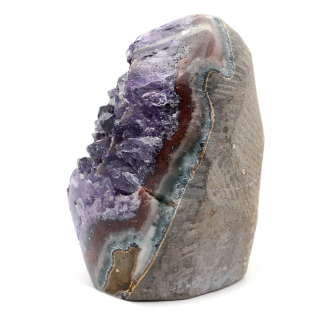アメジスト クラスター 側面磨き AAA ドゥルーザ 紫水晶 置き物 原石 ウルグアイ産 天然石 1点物 2月 誕生石 天然石