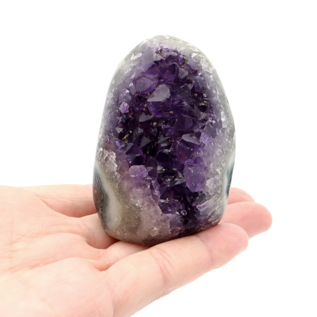アメジスト クラスター 側面磨き AAA ドゥルーザ 紫水晶 置き物 原石 ウルグアイ産 天然石 1点物 2月 誕生石 天然石