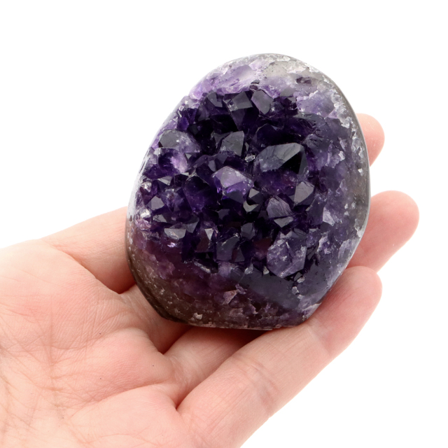 アメジスト クラスター 側面磨き AAA ドゥルーザ 紫水晶 置き物 原石 ウルグアイ産 天然石 1点物 2月 誕生石 天然石