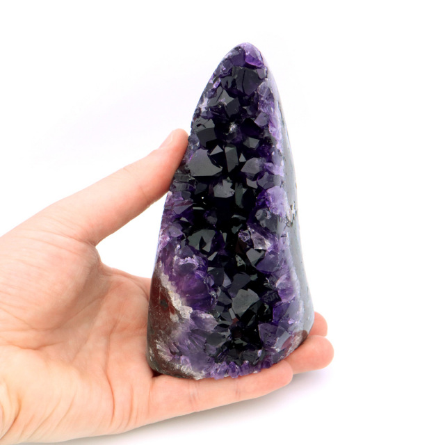 アメジスト クラスター 側面磨き 紫水晶 置き物 原石 ウルグアイ産 天然石 AAA 1点物 2月 誕生石