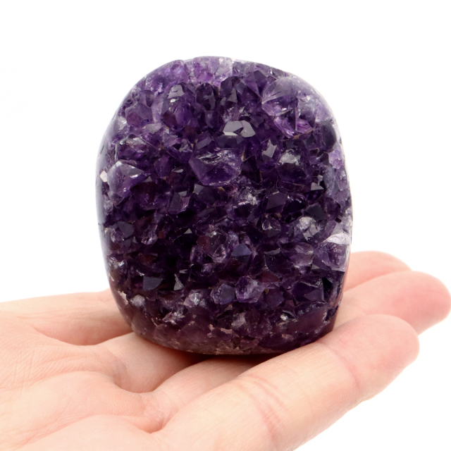 アメジスト クラスター 側面磨き AAA ドゥルーザ 紫水晶 置き物 原石 ウルグアイ産 天然石 1点物 2月 誕生石 天然石