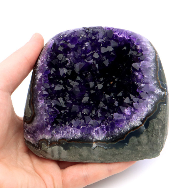 アメジスト クラスター 側面磨き 紫水晶 置き物 原石 ウルグアイ産 天然石 AAA 1点物 2月 誕生石