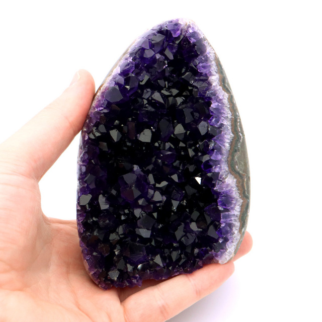アメジスト クラスター 側面磨き 紫水晶 置き物 原石 ウルグアイ産 天然石 AAA 1点物 2月 誕生石