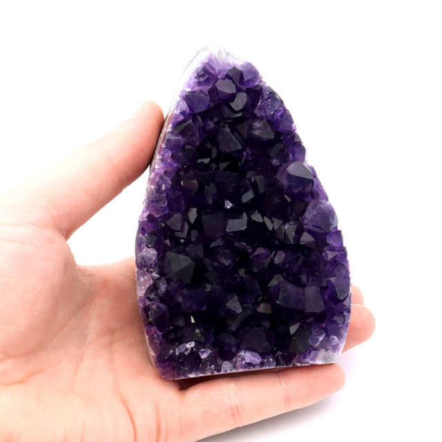 アメジスト クラスター 側面磨き 紫水晶 置き物 原石 ウルグアイ産 天然石 AAA 1点物 2月 誕生石