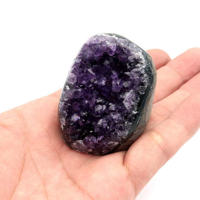 アメジスト クラスター 側面磨き AAA ドゥルーザ 紫水晶 置き物 原石 ウルグアイ産 天然石 1点物 2月 誕生石 天然石 amethyst