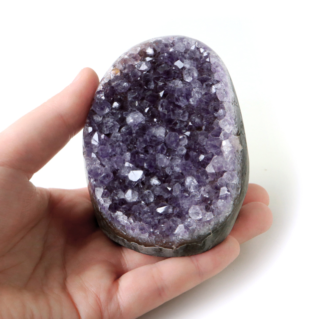 アメジスト クラスター 側面磨き AAA ドゥルーザ 紫水晶 置き物 原石 ウルグアイ産 天然石 1点物 2月 誕生石 天然石 amethyst